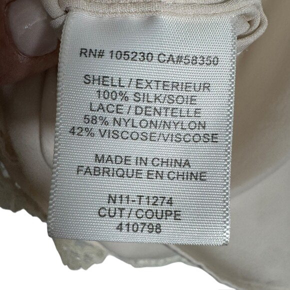 Joie Cream silk lace sleeveless top size small blouse 100% silk - Picture 6 of 9